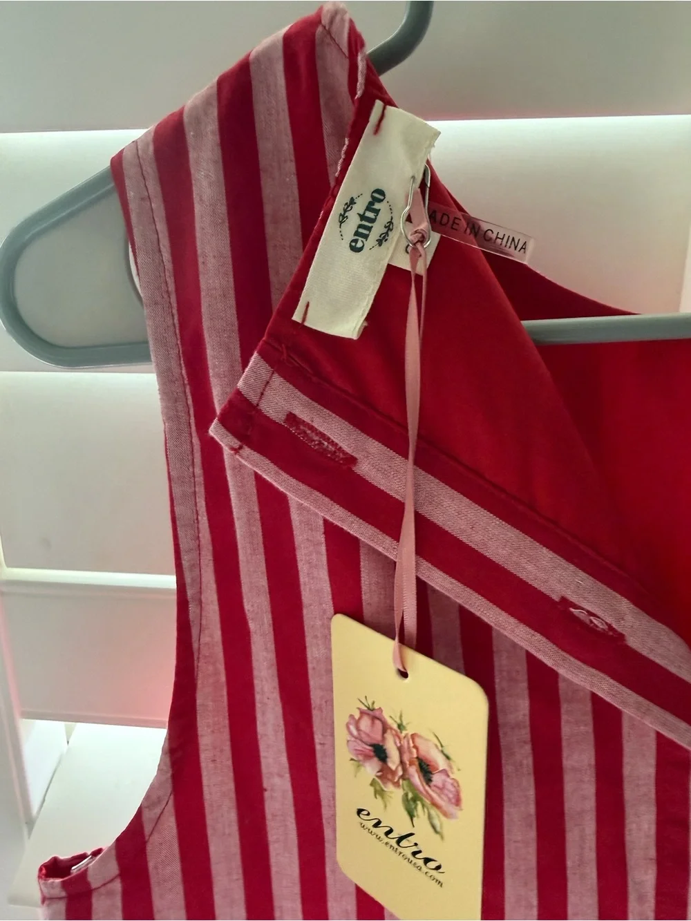 entro Red and Pink Striped Tank Top - Picture 3 of 3
